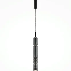 Suspension design LED – abat‑jour verre taillé SOLANA