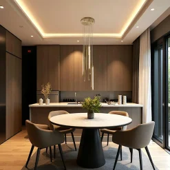 Suspension design LED – cascade de 9 lampes noires SALEM