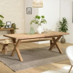 Table à manger 220 cm en bois recyclé DENVER