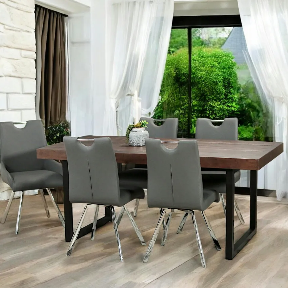 Table à manger bois brun recyclé 180 cm SAMOA