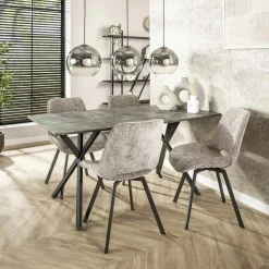 Table à manger contemporaine effet béton 160 cm HELSINKI