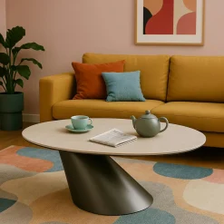 Table à manger design en céramique blanche 240 cm GIULIA