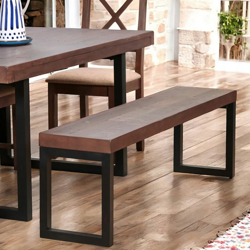 Table à manger extensible bois brun recyclé 160-200 cm SAMOA