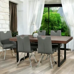 Table à manger extensible bois brun recyclé 140-180 SAMOA