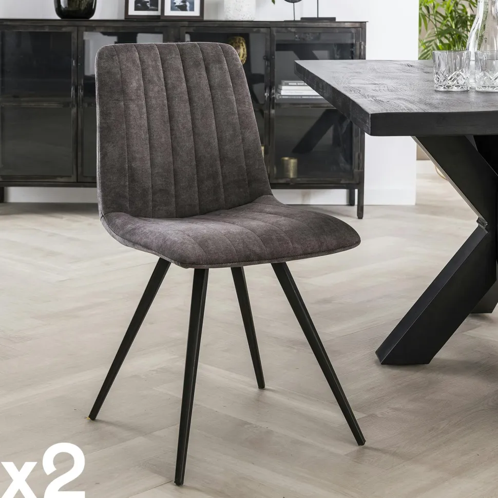 Table à manger extensible en céramique grise 180-280 LOMBARDIE