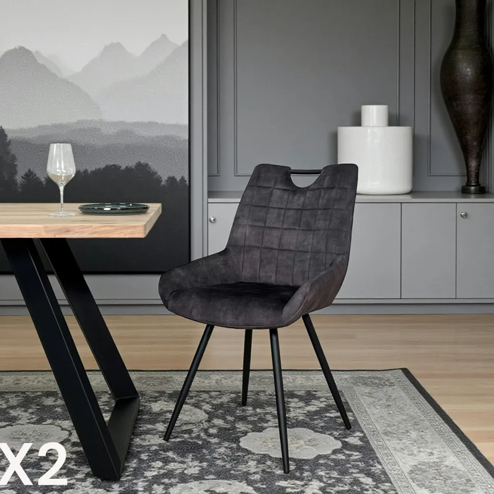Table à manger extensible en céramique grise 180-280 LOMBARDIE