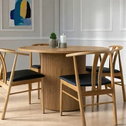 Table à manger ovale effet bois foncé 210 cm MATERA