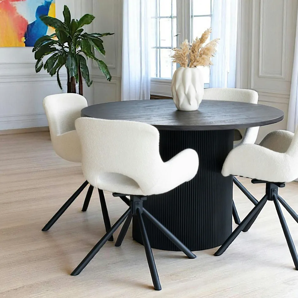 Table à manger ovale effet bois foncé 210 cm MATERA