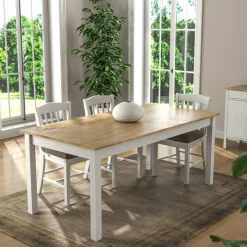 Table à manger rectangulaire moderne pieds gris 180 cm AROLA