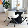 Table à manger ronde effet bois foncé ø120 cm MATERA
