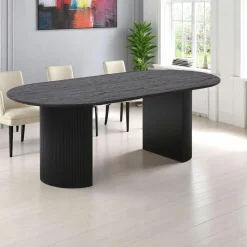 Table à manger ronde effet bois foncé ø120 cm MATERA