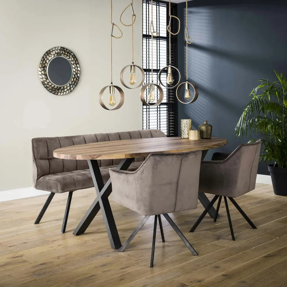 Table à manger ronde en bois D 120 cm HALIFAX
