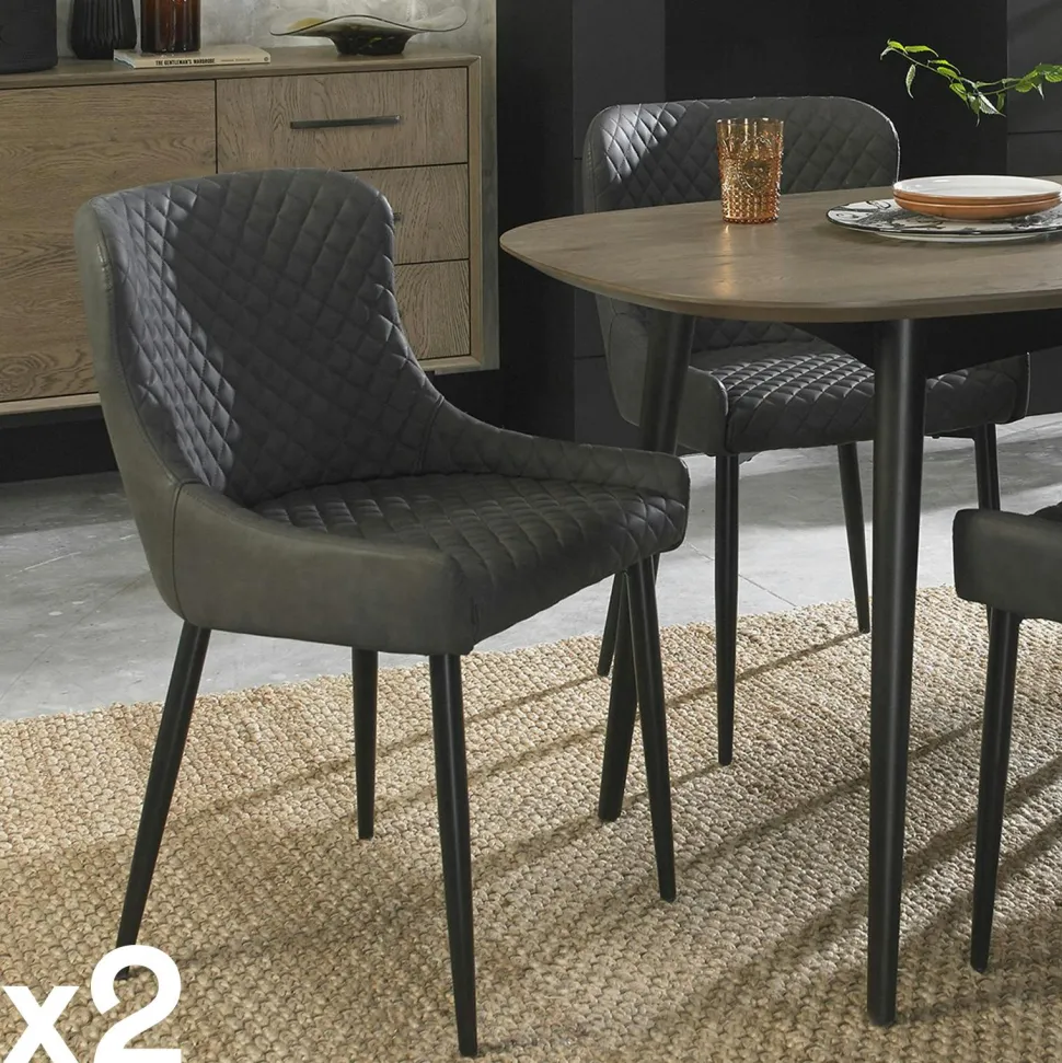 Table à manger ronde en marqueterie de chêne 120 cm ARLINGTON
