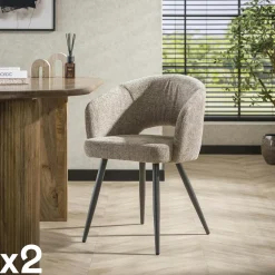 Table à manger ronde teck recyclé D130 SWING