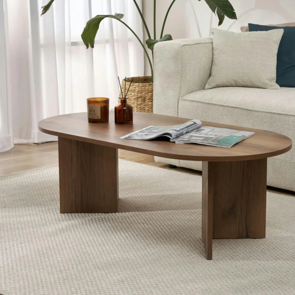 Table à manger vintage - bois brun, 160 cm DILI