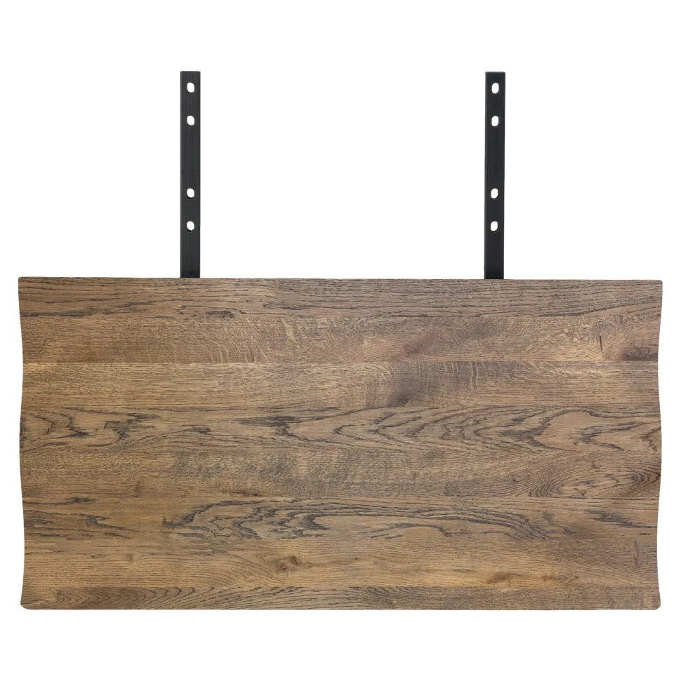Table à rallonge en bois de chêne fumé avec bordures naturelles 140 cm SAVONE