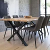 Table à rallonge en bois de chêne clair avec bordures naturelles 200 cm SAVONE