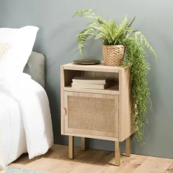 Table basse avec rangement toile de jute CORDOUE