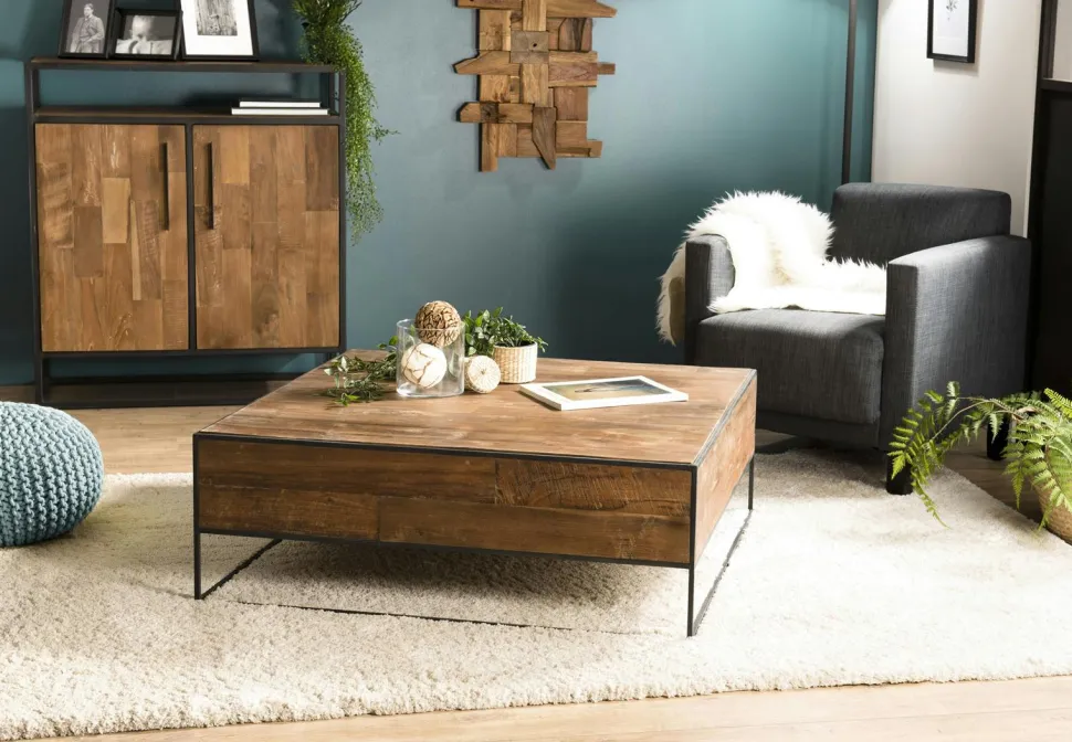 Table basse carrée style atelier SWING