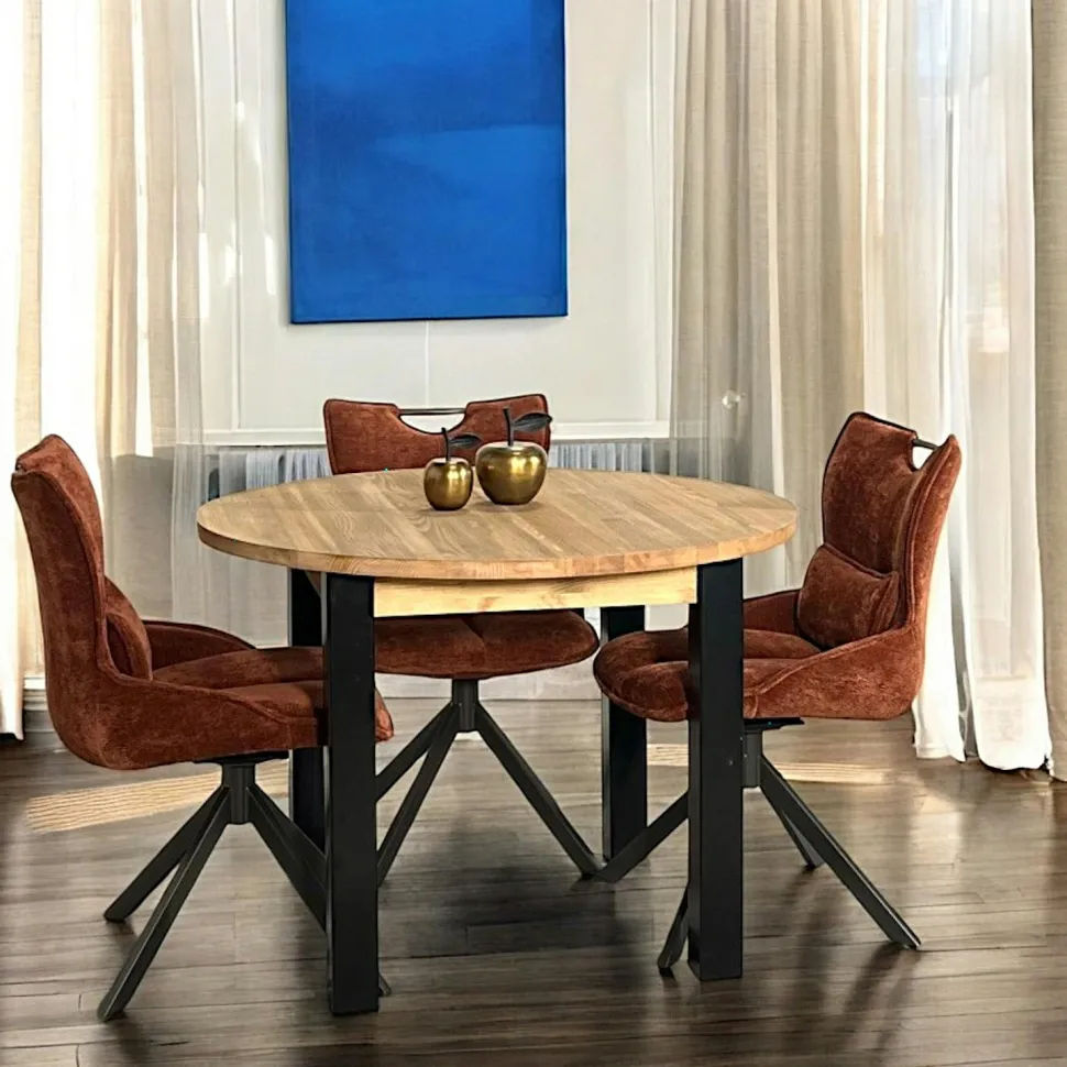 Table basse carrée teck recyclé acier 70 cm JAVA