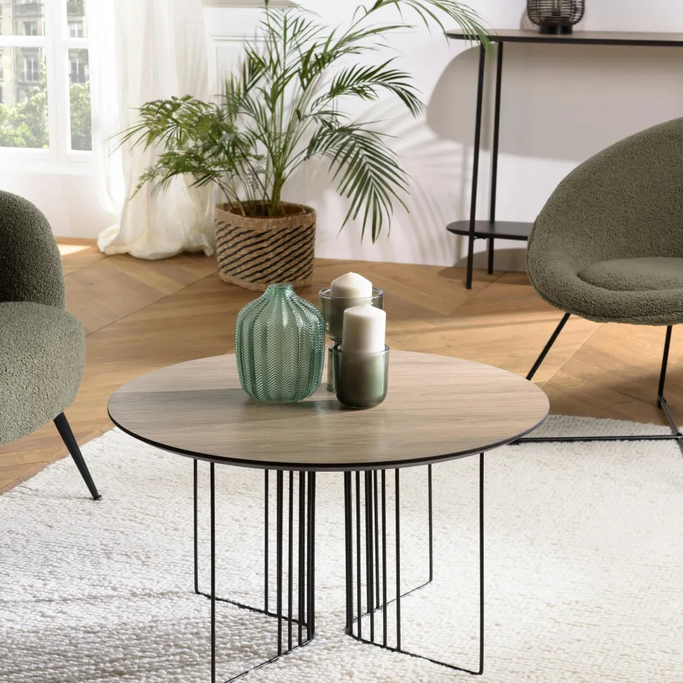 Table basse contemporaine pieds graphiques LANDAISE