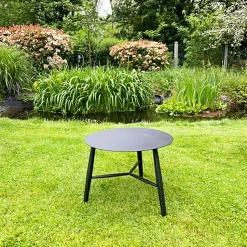 Table basse de jardin en aluminium noir Ø 75 cm STOCKHOLM
