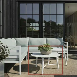 Table basse de jardin en aluminium noir Ø 75 cm STOCKHOLM