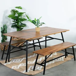 Table basse de jardin en aluminium noir Ø 75 cm STOCKHOLM
