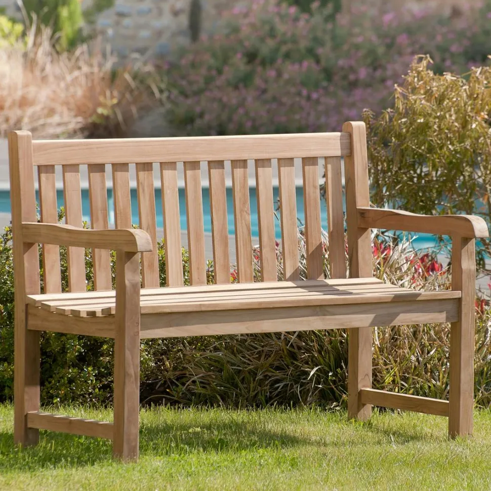 Table basse de jardin en Teck brut massif 90cm SUMMER