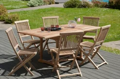 Table basse de jardin en Teck brut massif 90cm SUMMER