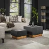 Table basse design en ardoise et bois d'acacia (2 pièces) NOVA