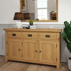 Table basse en bois clair 2 tiroirs PUERTO