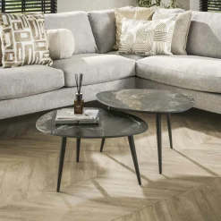 Table basse en céramique forme haricot (lot de 2) GALWAY