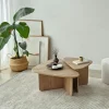 Table basse gigogne effet bois, triangle organique (x2) MARFA