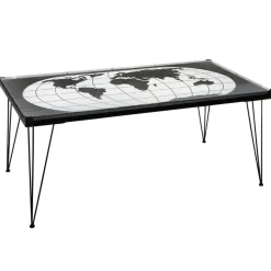 Table basse Mappemonde plateau verre