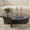 Table basse moderne anthracite effet laque - 2 hauteurs MARFA