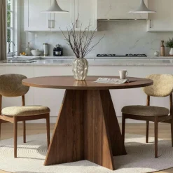 Table basse moderne effet bois de noyer - 2 hauteurs MARFA