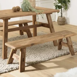 Table basse ovale en bois de pin recyclé DENVER