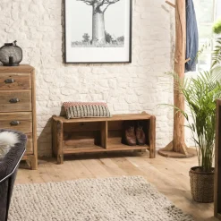 Table basse ovale en bois de pin recyclé DENVER