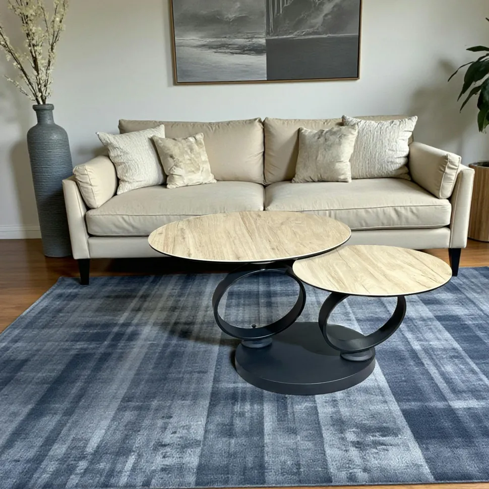 Table basse pivotante en céramique anthracite LOMBARDIE