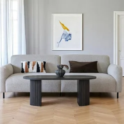 Table basse ronde effet bois foncé ø80 cm MATERA