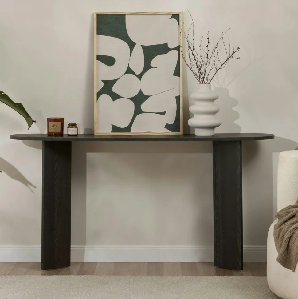 Table basse ronde minimaliste - effet travertin MARFA