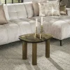 Table basse verre – finition antique dorée, 40 cm LAGUNA