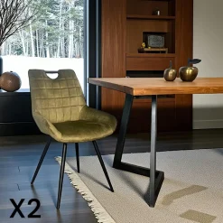 Table carrée extensible en chêne huilé 130 cm PALERME