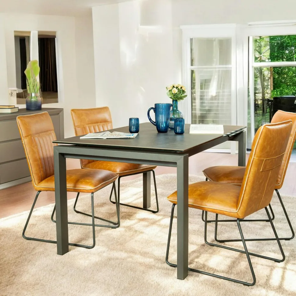Table céramique extensible gris foncé 140-180 cm TORONTO