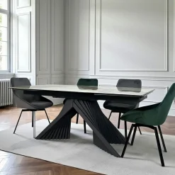 Table céramique extensible effet marbré 180-280 cm LOMBARDIE