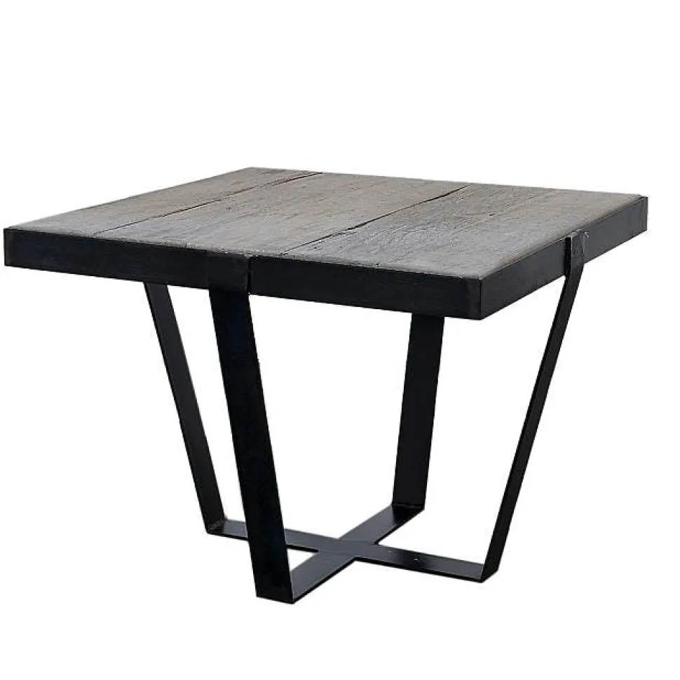 Table d'appoint Bout de Canapé chêne massif métal SOOMAA réf 30020861