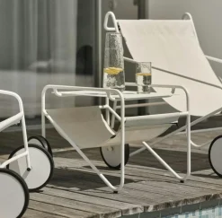 Table d'appoint de jardin en aluminium blanc OSLO