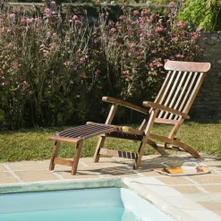 Table d'appoint de jardin en Teck carrée pliante 50cm SUMMER