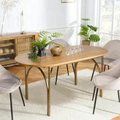 Table d'appoint forme galet effet chêne grisé (2 pièces) HELSINKI